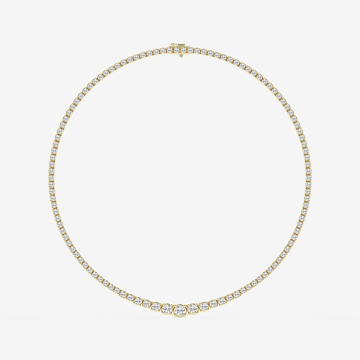 Additional Image 3 for  10 ctw Round Lab Grown Diamond Four Prong Graduated Tennis Necklace